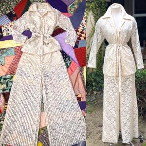 Vintage 1960’s Lace Wide Legged Pant and Top set